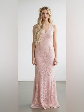 NWT -MADE for Impulse Elegant Dusty Rose Pink Lace Sleeveless Dress
